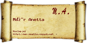Már Anetta névjegykártya